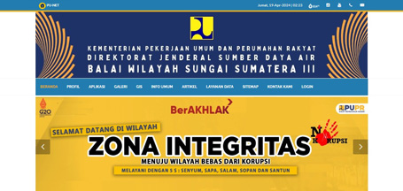 Website Official Balai Wilayah Sungai Sumatera III